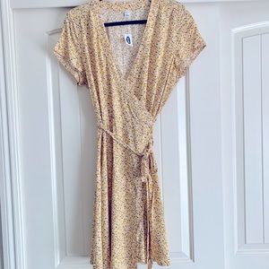 NWT pink and yellow floral wrap dress